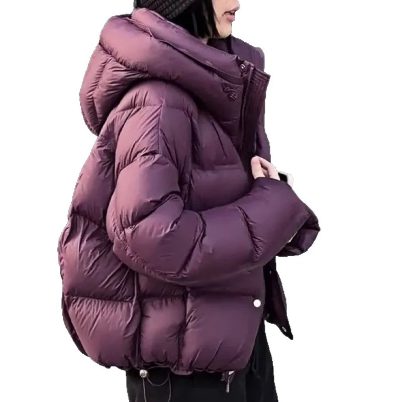 المرأة البخاخ أسفل سترة الشتاء مقنعين قصيرة الأبيض بطة أسفل معاطف امرأة dvainstorounasя كردولينا doudoune فام لوكس JK-265 #5