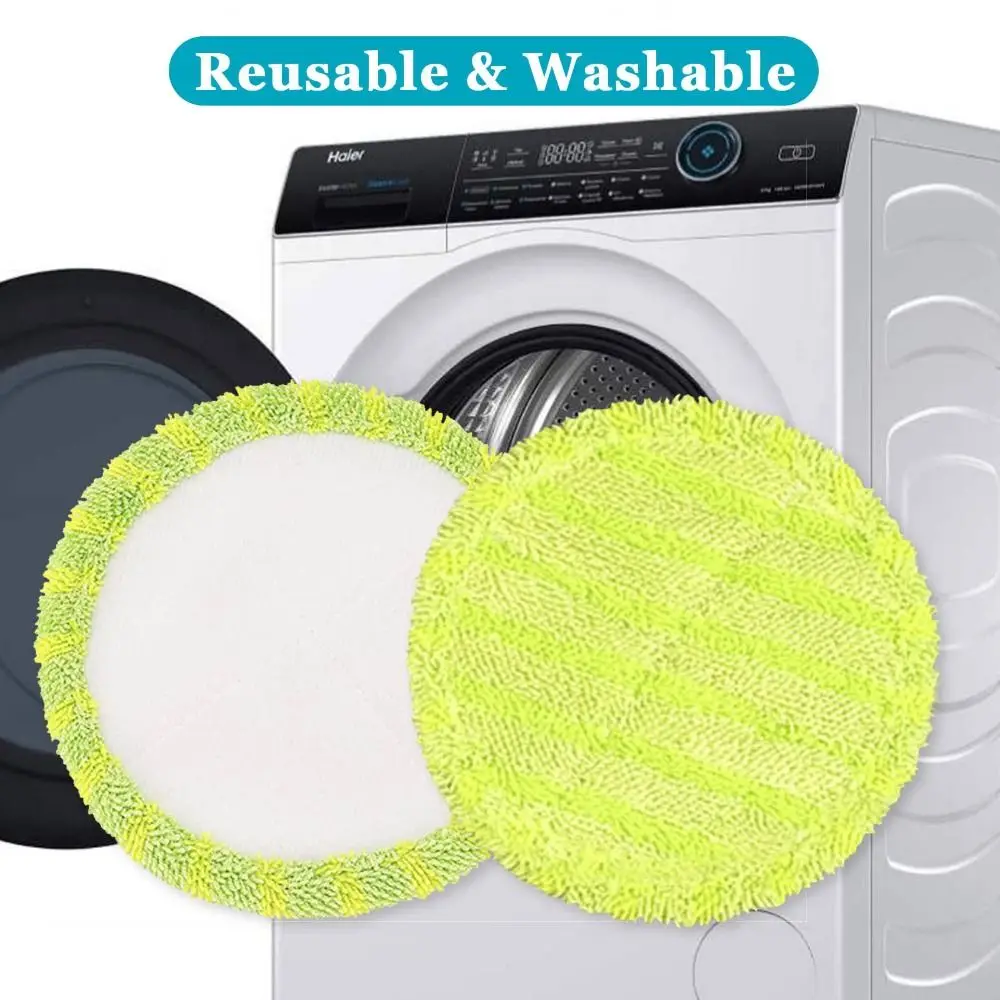 2 Pcs 16cm Circular for Electric Mop Microfibre Pads Electric Mop Replacement Cloth Mop Cleaning Cloth Floating Mop Pads