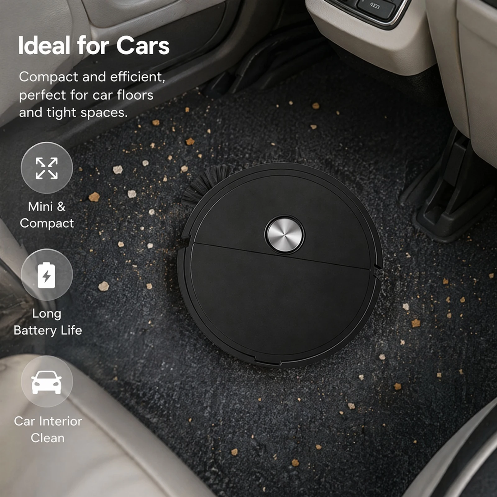 Mini Intelligent Cleaner Robot Automatic Obstacle Avoidance Smart Cleaning Machine Pet Hair Sweeping Tool For Hard Floor/ Carpet view 2