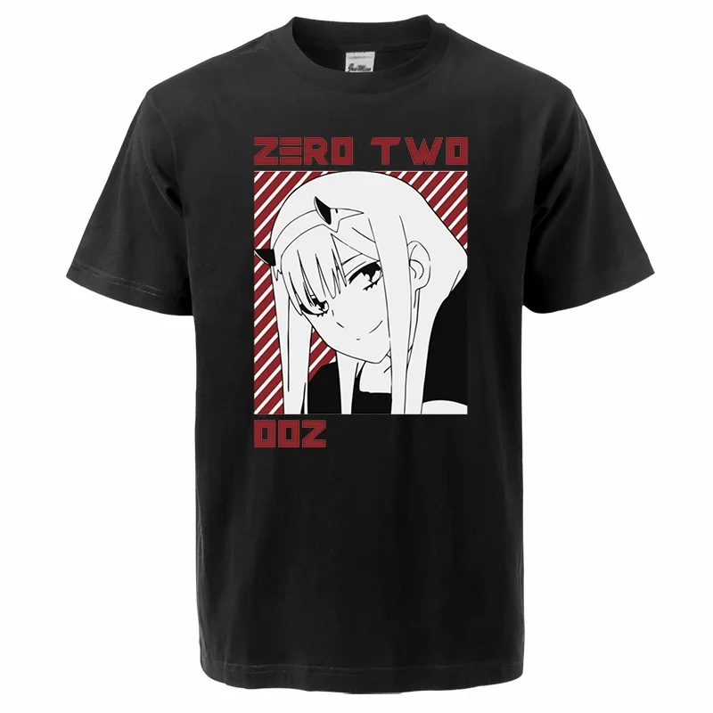 2024 Summer Man Harajuku DARLING in the FRANXX zero Two Anime Girl T shirts Oversize Unisex Tops Tees Itself  manga Shortsleeve