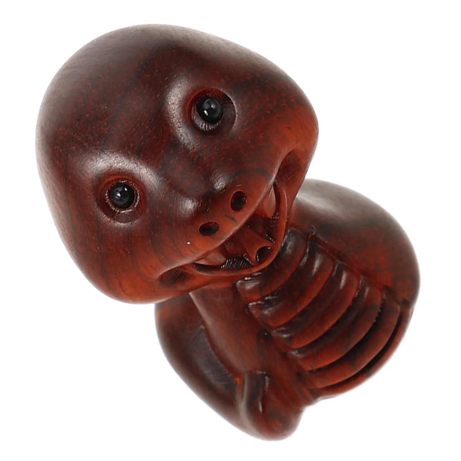 Miniature Wooden Snake Sculpture Realistic Carving Vivid Desktop Garden Party Decoration Snake Year Present Cognitive Prop