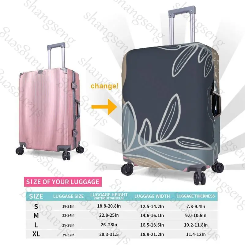 حافظة واقية لحقيبة السفر بأوراق استوائية، غطاء حقيبة السفر، حماية مرنة، غطاء أمتعة قابل للغسل، 18-32 بوصة #4