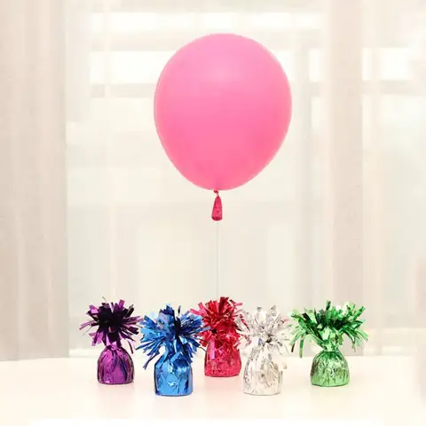 태슬 헬륨 풍선 웨이트, 생일 웨딩 시멘트 베이스, 다채로운 호일 풍선 웨이트, 5cm 파티 장식