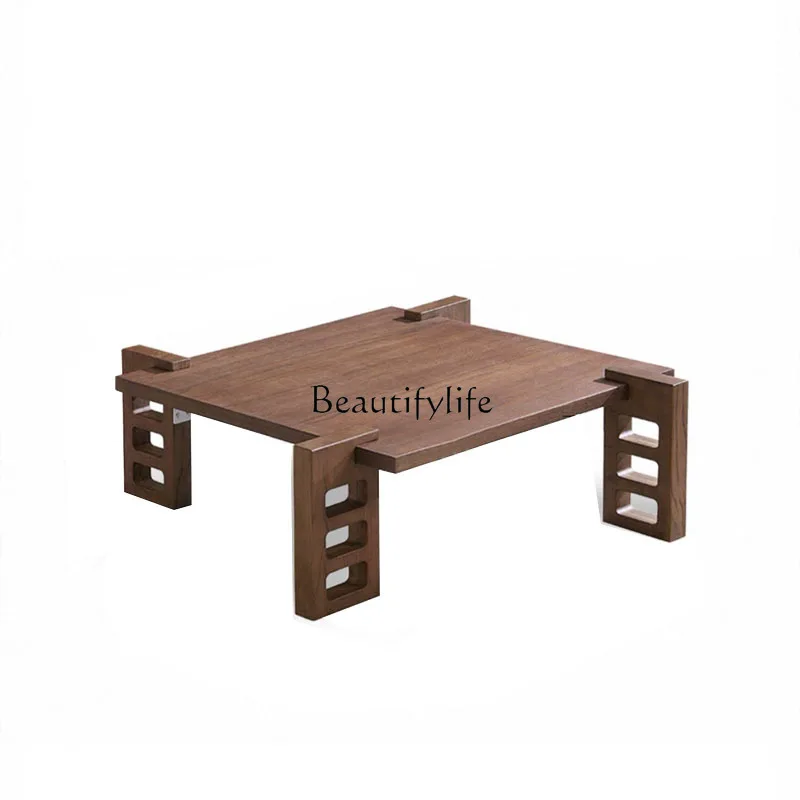 

Medieval wabi-sabi wind North American black walnut coffee table home living room modern simple light luxury solid wood