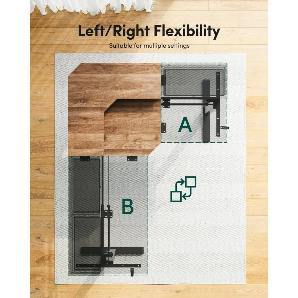مكتب كهربائي كبير الحجم على شكل 63 × 48 لتر مع أدراج |   سطح ذو وجهين، 2 إعدادات ذاكرة الارتفاع |   أثاث المكاتب المنزلية #5