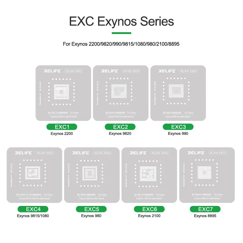 58Pcs/set BGA Reballing Stencil kit for Android CPU EMMC Qualcomm Snapdragon Exynos Hisilicon Kirin RAM Dimensity series