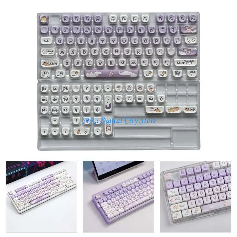 

U75B 116Keys PBT Keycaps Cartoon Rabbit Keycap Set MOA height Heat Sublimated