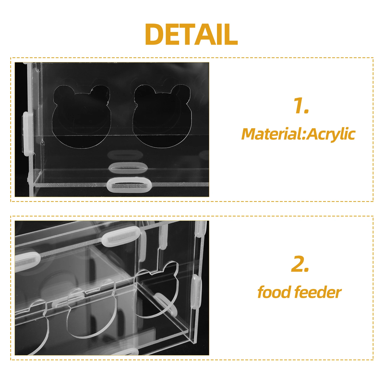 

Rutin Chicken Feeder Clear Food Container Durable Multi-Hole Design Easy Cleaning Pet Feeding Box Transparent Chicken Water