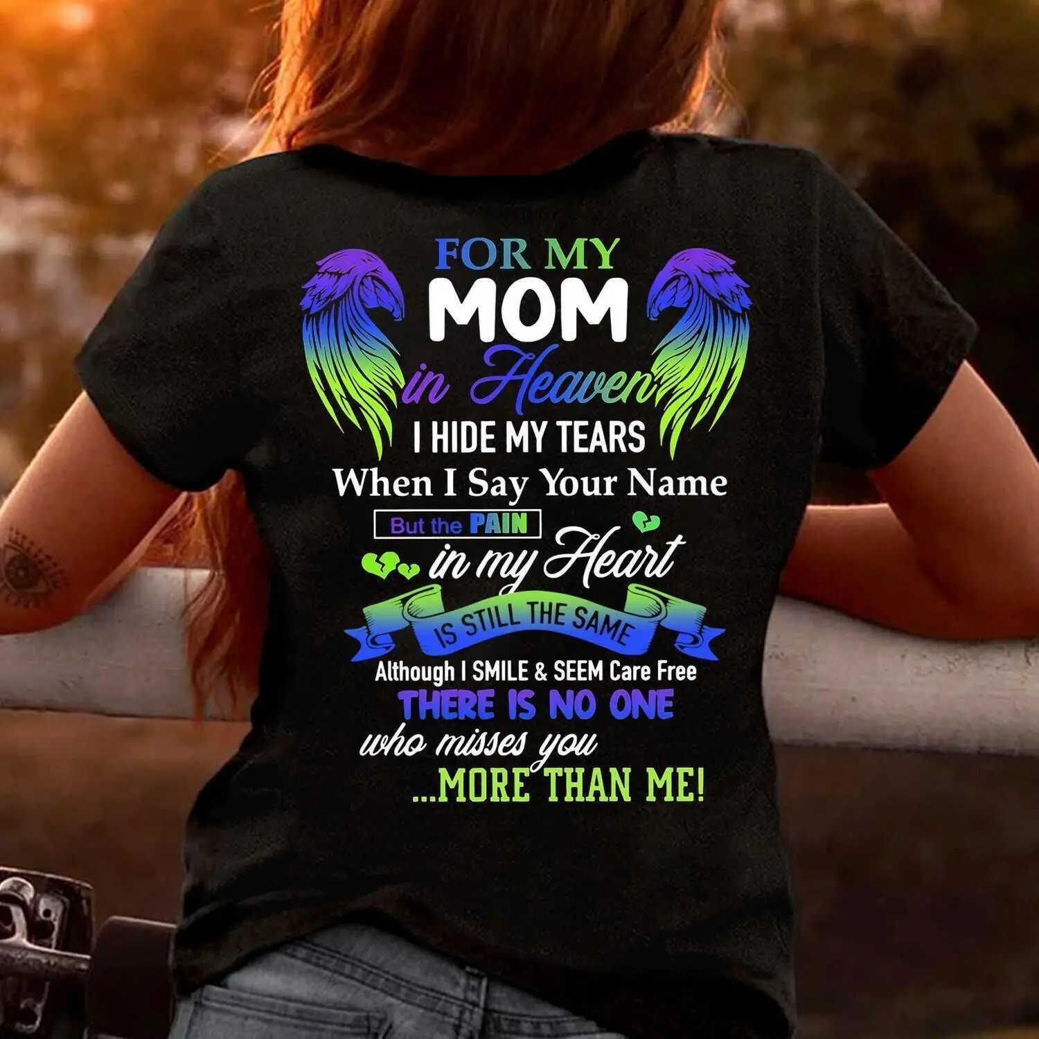 For My Mom In Heaven Shirt, Colorful Memorial Shirt, Memorable Shirt, Remember