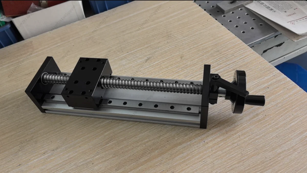 Linear Guide Sliding Table Motion Module with Transmission Ball Screw, Manual Rocking Wheel & Cross Lift Mechanism