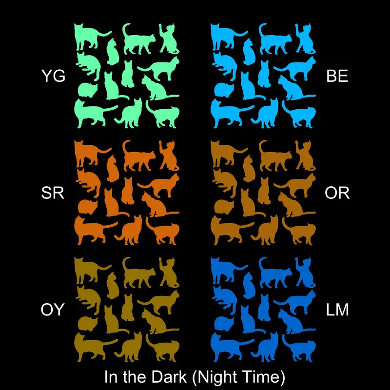 13pcs Cats Luminous Sticker Glow in the Dark Cartoon Animal Wall Switch Sticker Decal for Kids Room Furniture Laptop Phone Decor