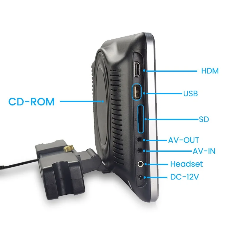 شاشة 10.1 بوصة لمسند الرأس تعمل بنظام أندرويد مع زر لمس USB/SD/IR/FM TFT LCD لمشغل المقعد الخلفي للسيارة ألعاب موسيقى الفيديو