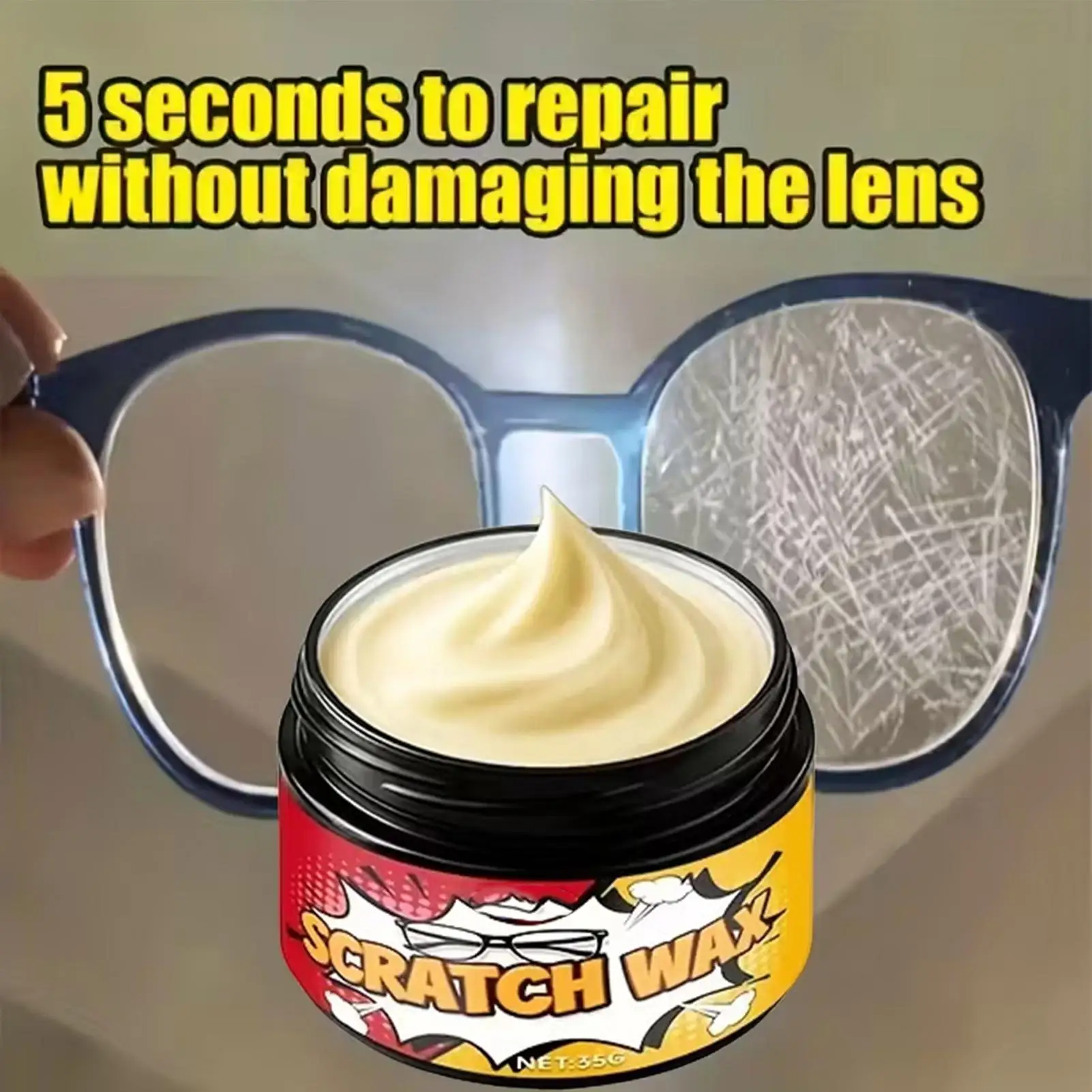 Scratch Remover For Eyeglasses 35g Multi-Function Polishing Refinishing Agent Restores Clarity Glass Lenses Scratch Repair Kit