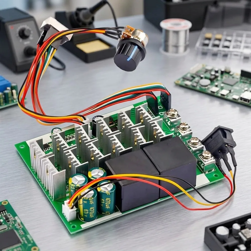 Compact 128x98x40mm DC Motor Controller Supporting 10V to 55V Input Voltage and 100A Peak Output for Brushed Motor Applications