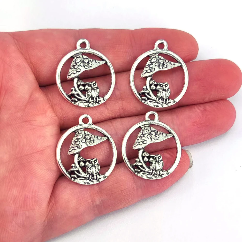 5pcs New Witchy Nature Lucky Mushroom Owl Pendant Charm for DIY Women Man Accessories