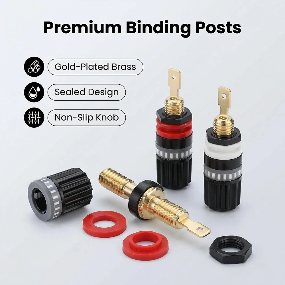 

Aouyade HI-End Brass Audiophile Speaker Binding Post Amplifier Banana Jack Terminal Connector Audio Adapter for Hi-Fi Systems
