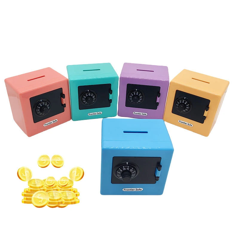 Bank Safe Box Automatic Deposit Banknote Christmas Gift Mini Bank Money Box Retro Atm Rotating Password Cash Coins Saving Box