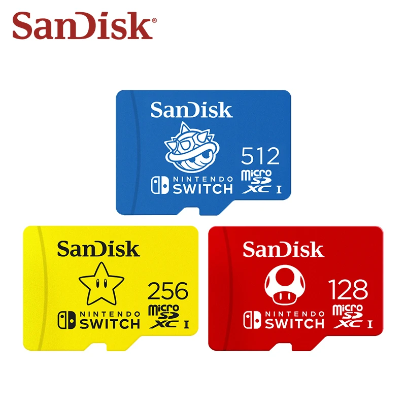 SanDisk Official Nintendo Licensed microSDXC Card UHS-I 100MB/s 90MB/s TF Memory Card 128GB 256GB 512GB For Switch OLED Lite