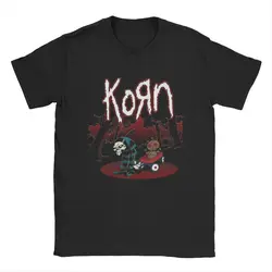 Korn Band Rock T-Shirts Men Casual 100% Cotton Tees O Neck Short Sleeve T Shirts Summer Clothing