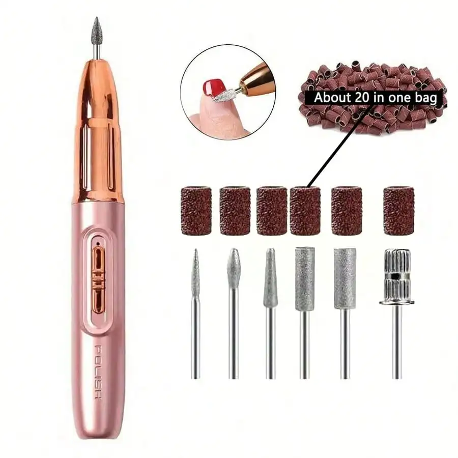 Professional Nail Drill Kit, USB Rechargeable Nail File Drill, 300mAh Lithium Battery High Capacity, Manicure & Pedicure Set, Home And Salon Nail File Kit, Nail Buffer Polishing Tools