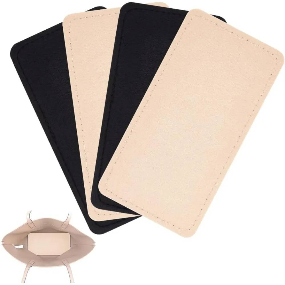 4 Stück Handtaschen-Basisformer, 2 Farben, Taschenbodenformer-Pad, 9,8 x 5,1 Zoll, Einsatzkissen, Basisformer, Filztasche, Basisformer für Handtasche