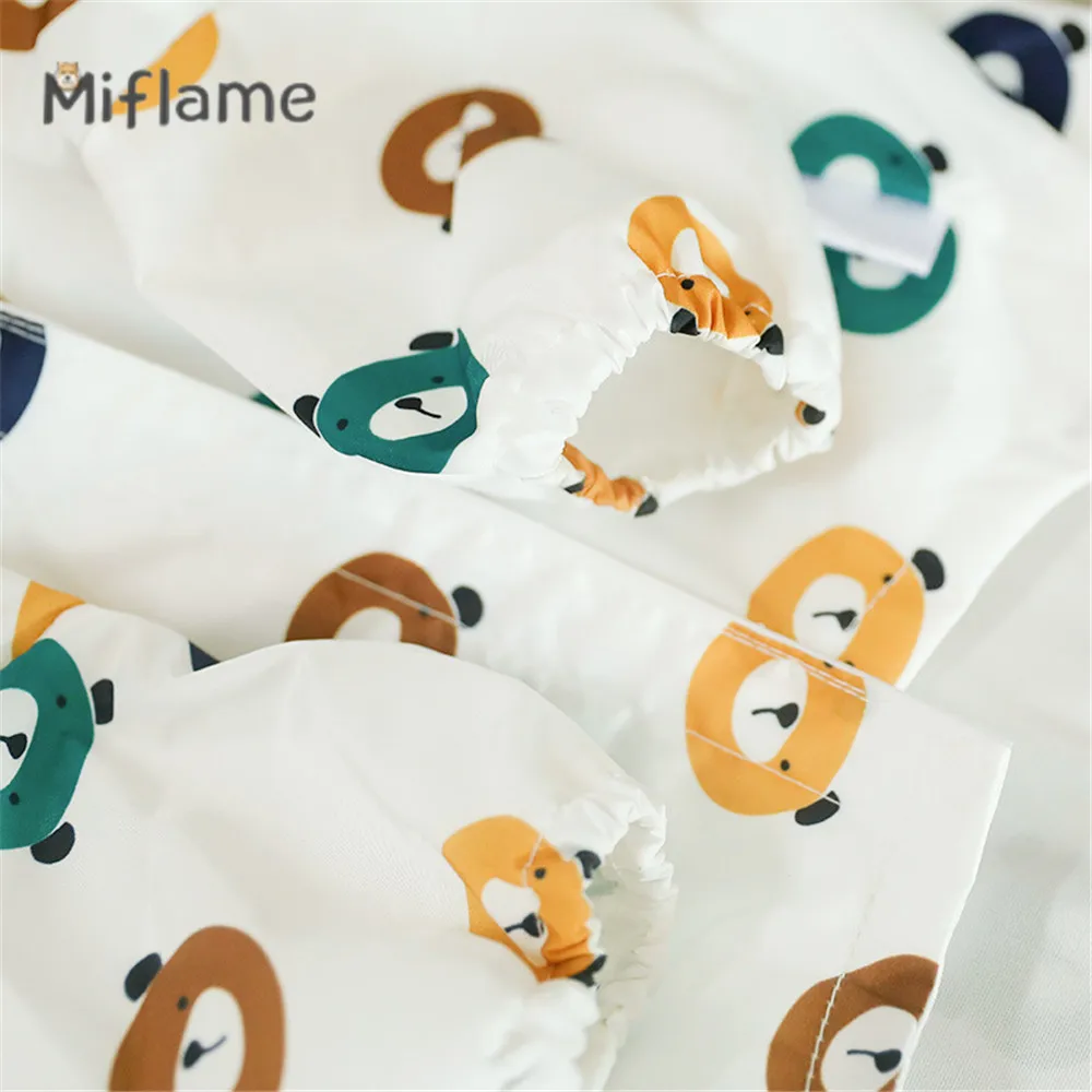 Miflame Cute Puppies Waterproof Raincoat French Bulldog Schnauzer Bear Print Pet Clothes Summer Thin Dog Coat Small Dog Raincoat