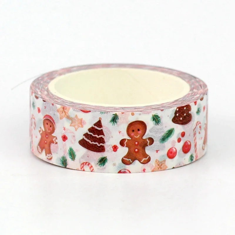 NEW 1PC 10M Decor Christmas Gingerbread Man Washi Tape for Scrapbooking Journaing Adhesive Masking Tape Cute Stationery