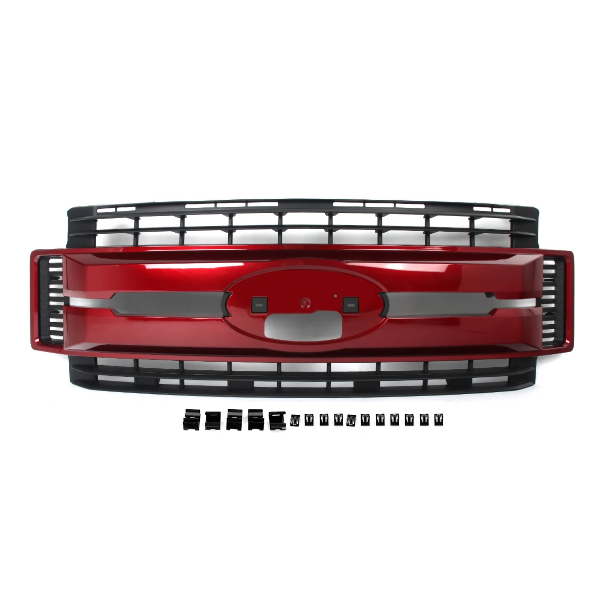 Front Bumper Grille Ruby Red Metallic For 2017-2019 Ford F250 F350 F450 Super Duty Car Modified Grille Accessories Upper Grille