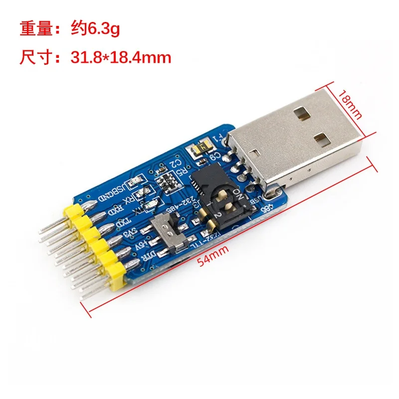 NEW USB CP2102 to TTL RS232 USB TTL to RS485 Mutual Convert 6 in 1 Convert Module Good