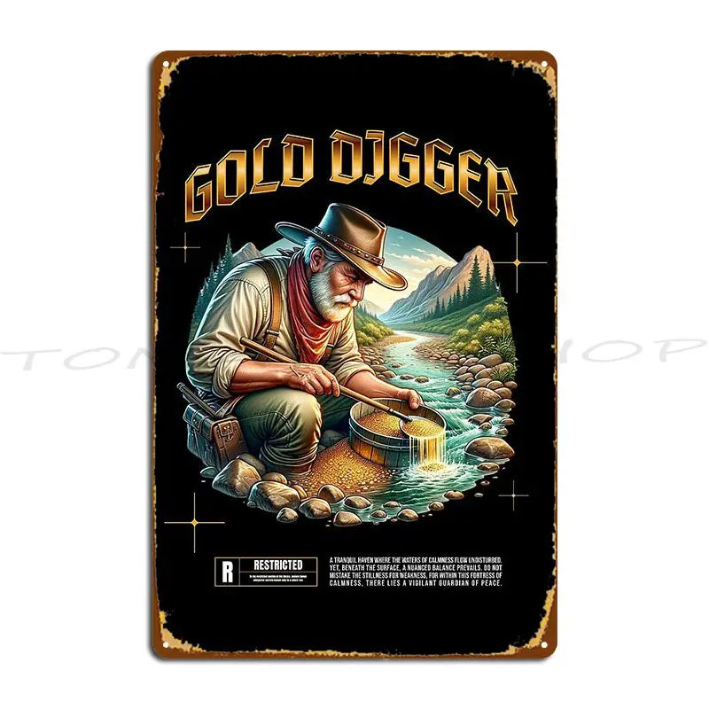 Panning Prospecting Mining Digger Expert Metal Plaque Poster Cinema Bar Cave Plates Garage Personalized  Tin Sign Poster