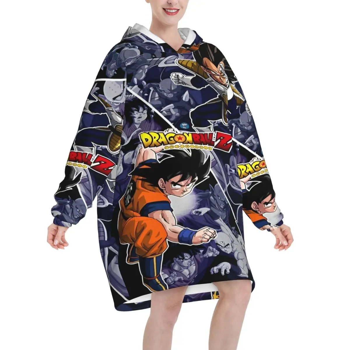 Dragon Ball DragonBall Anime couverture à capuche couverture portable grande avec poche sac de couchage chaud doux confortable Onesie