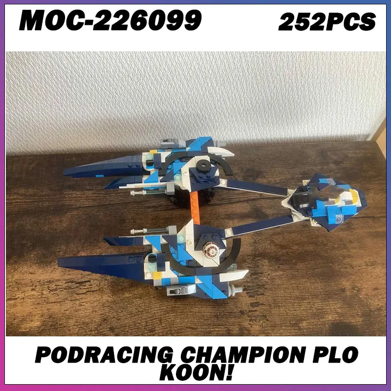 

Строительный блок MOC, серия «Космические войны», синий космический корабль, креативная модель кирпича, образовательная игрушка, подарки на день рождения для взрослых, MOC-226099, 252 шт.