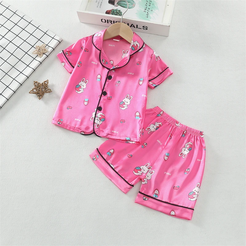 New Summer Baby Clothes Suit Kids Girls Pajamas Children Sleepwear Shirt Shorts 2Pcs/Sets Infant Causal Clothing Toddler Costume