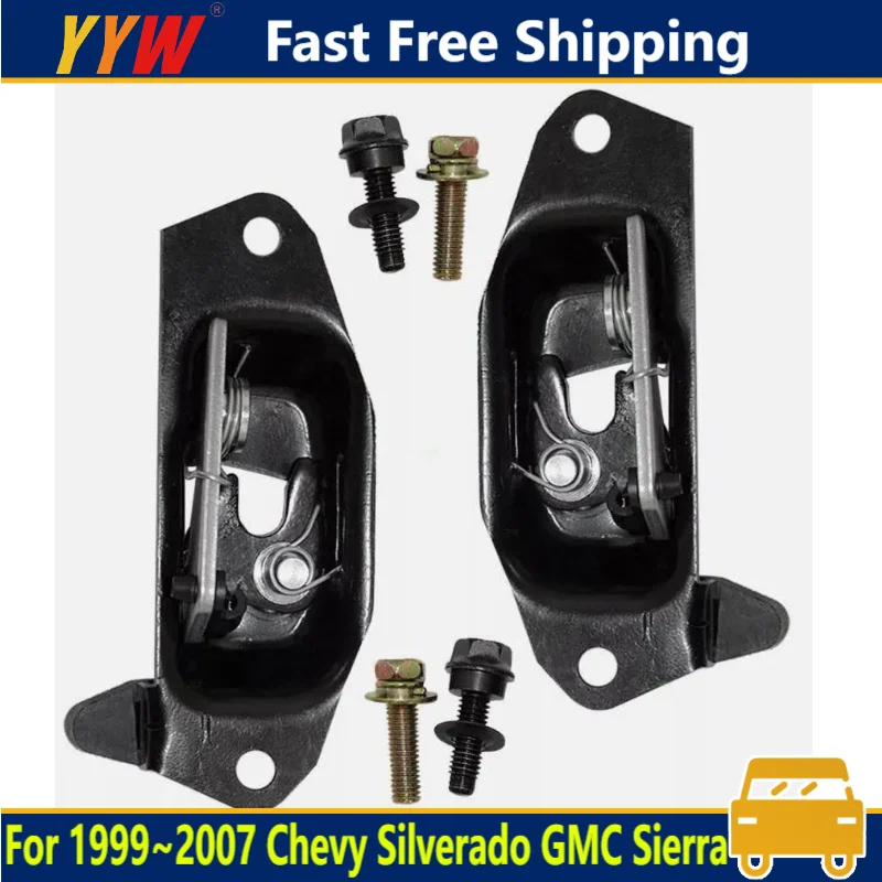 

2PCS Car Tailgate Latch Lock Set with Striker Bolts For 1999~2007 Chevy Silverado GMC Sierra Cadillac Escalade 15921948 15921949