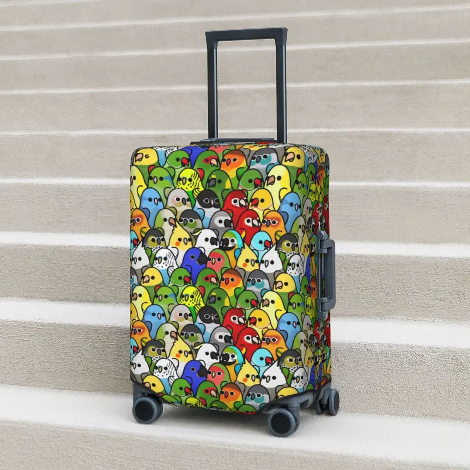 FANSU Housse De Valise Élastique Motif Perroquet Tropical - Protection L (26-28 Pouces)