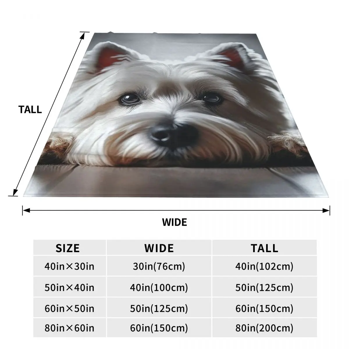 West Highland White Terrier Blankets Soft Warm Flannel Throw Blanket Bedding for Bed Travel Home Sofa