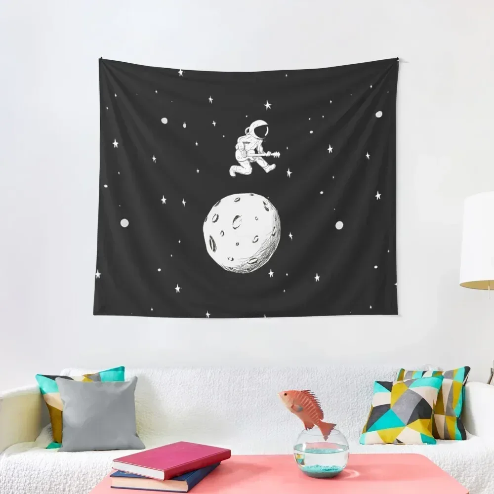 

The Moon Rock Astronaut playing a guitar Tapestry House Decoration Wallpapers Home Decor Tapestry