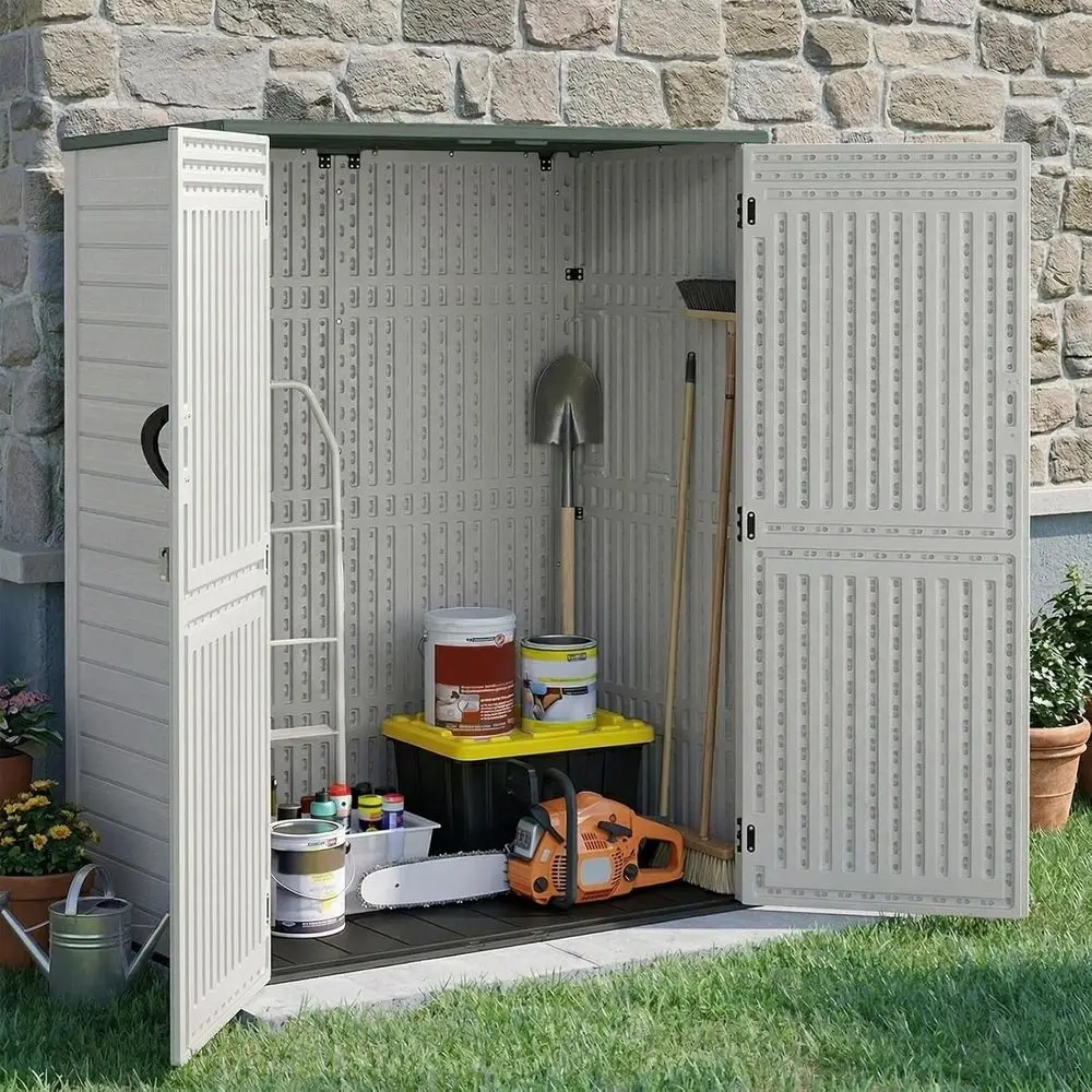 

Veal Resin Storage Shed, 60 Cut Garden Tool Sheds & Outdoor Storage, Plastic Outdoor Storage Cabinet Waterproo, 4.5 x 2.3 t Back