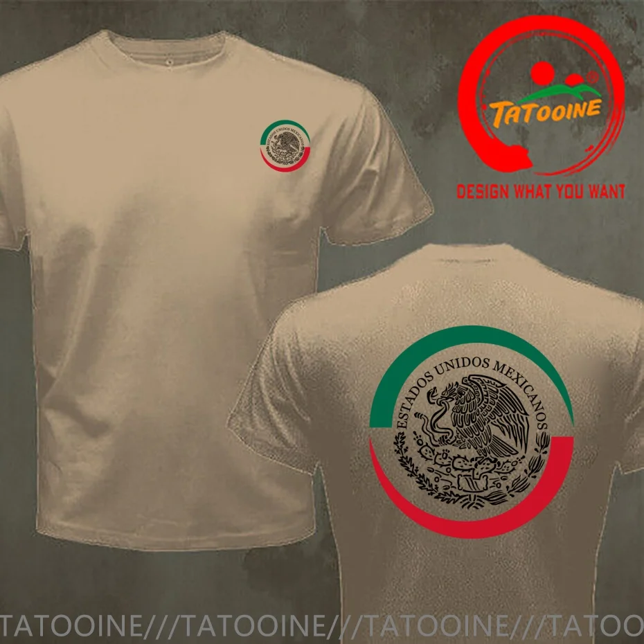 Funny Design Mexico Coat of Arms Mexican Eagle Logo  SRed Doublet Men Fashion Trendy Casual Clothing Stylish Tops Tee Shirt Leis