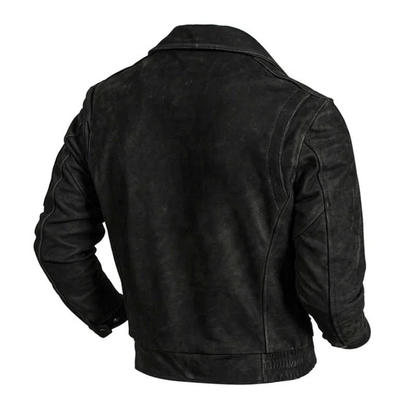 New 2024 Air Force Flight Suit Top Layer Matte Cowhide Genuine Leather Jacket Men's Retro Black Trendy