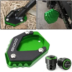 For Kawasaki Ninja 500 Z500 SE 2024 2025 Accessori Motorcycle side stand Extended support pads Ninja500 Eliminator500 valve caps