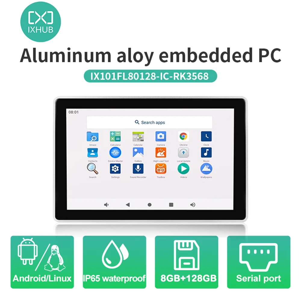 ixhub computador industrial painel de toque capacitivo pc tudo em um linux 101 rs232 485 ubuntu android tela wifi 01