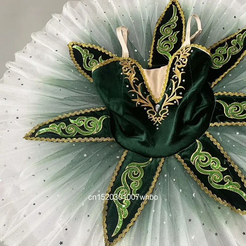 

Children's Ballet Performance Costumes "Swan Lake" Tutu Dress Jade Color Tutu Dress Little Swan Halter Dress 110-160cm