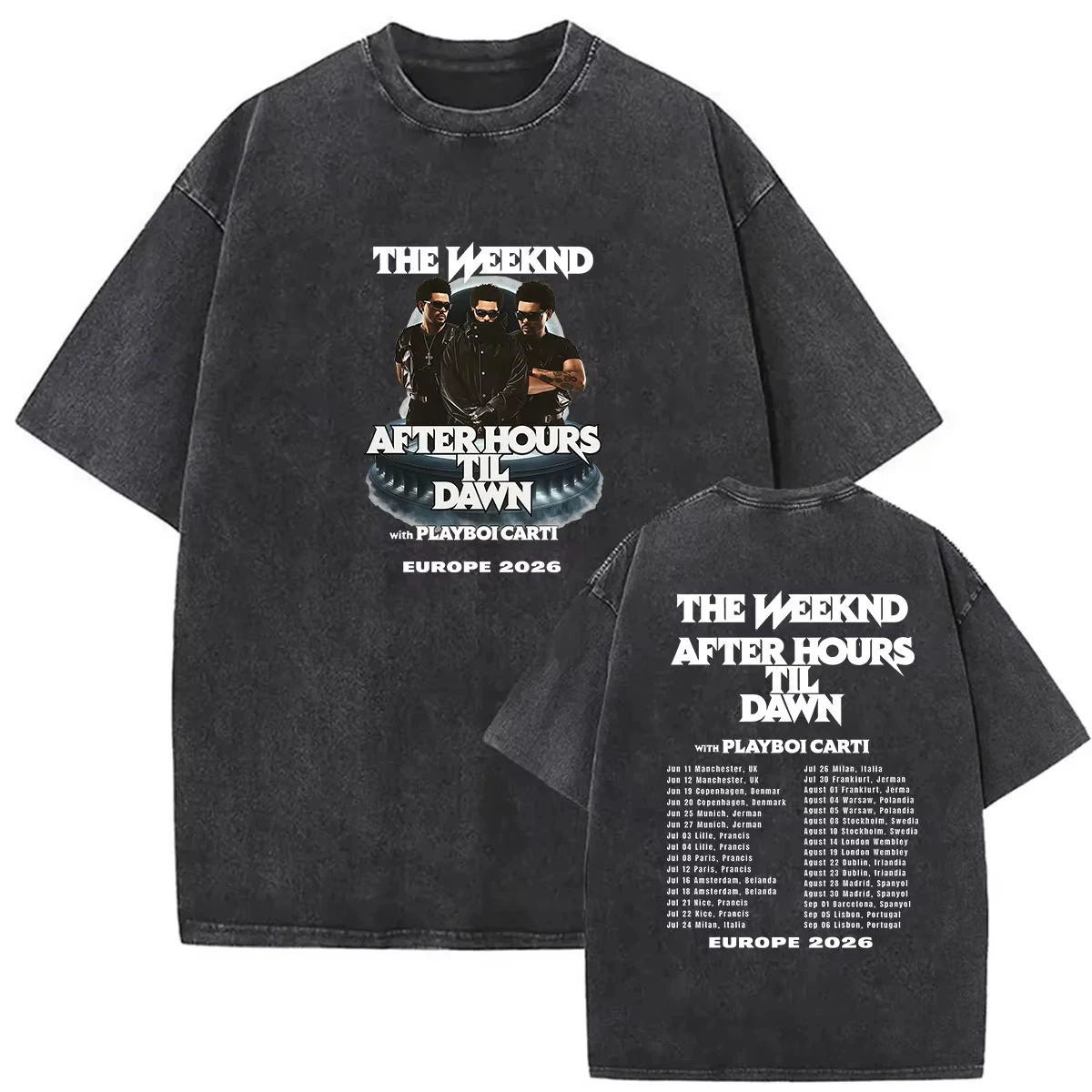 Hot Sale Vintage Washed The Weeknd After Hours Til Dawn Tour 2026 T Shirt Unisex Fashion Top Trendy Streetwear for Daily Looks