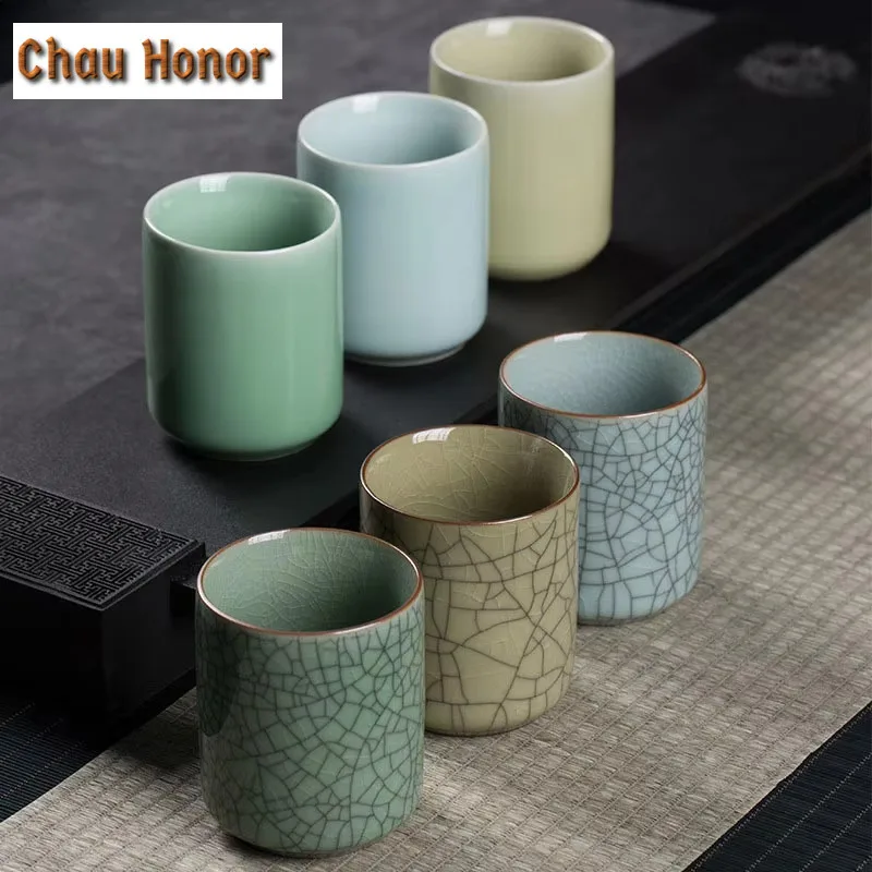 

2 шт./компл. 200 мл китайская чашка Longquan Celadon керамическая чашка для чая кунг-фу домашняя чашка мастер для чайной церемонии аксессуары для напитков подарки
