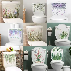 Green Plant Leaves Toilet Sticker WC adesivi murali autoadesivi bagno Wall Sticker fiore decorazione della casa decalcomanie