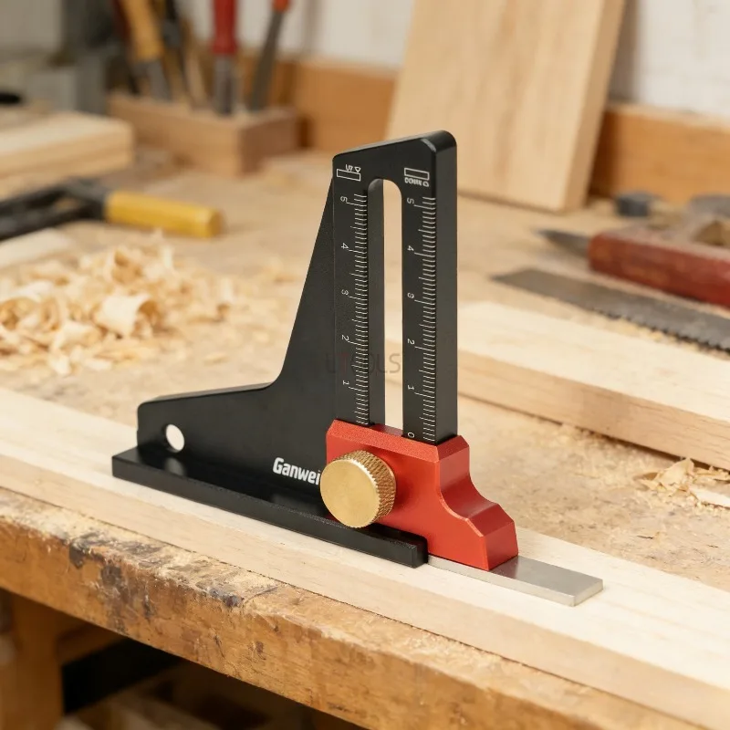 

High Precision Height Gauge Depth Measuring Ruler Woodworking Height Ruler for Saw Table Router Bit Adjustment Adjustable Ruler