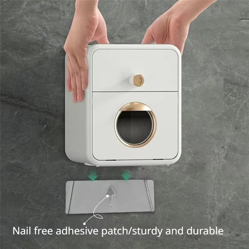 

T99C-водонепроницаемый держатель для туалетной бумаги, настенный ящик для хранения салфеток, органайзер для рулонов для аксессуаров для ванной комнаты