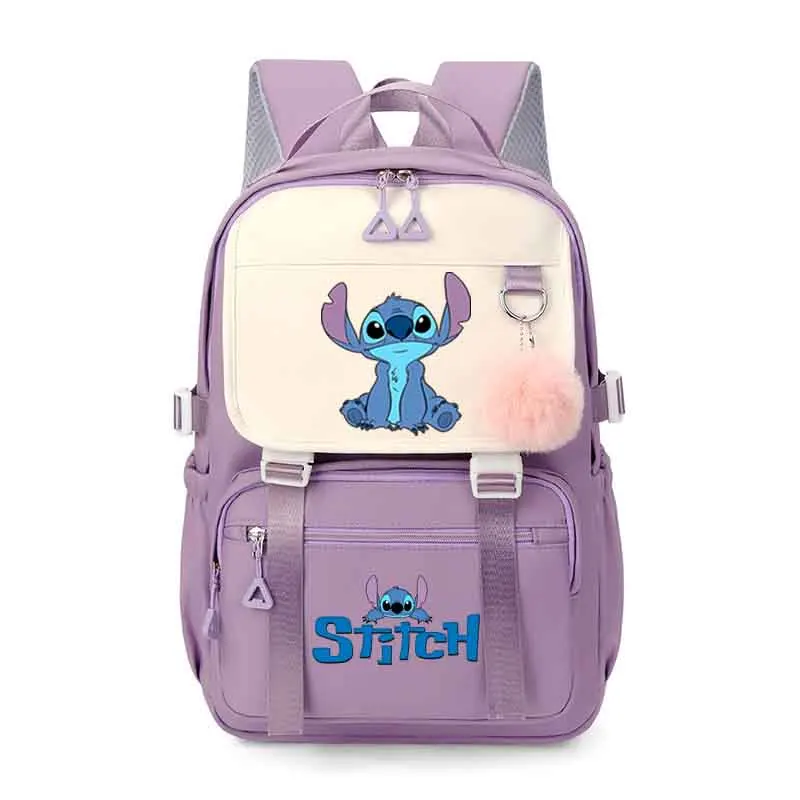 Lilo & Stitch Bolsas escolares para meninas e meninos, Adolescentes Bookbag, Mochila de Nylon, Bolsa de Ombro, Mochila de Viagem