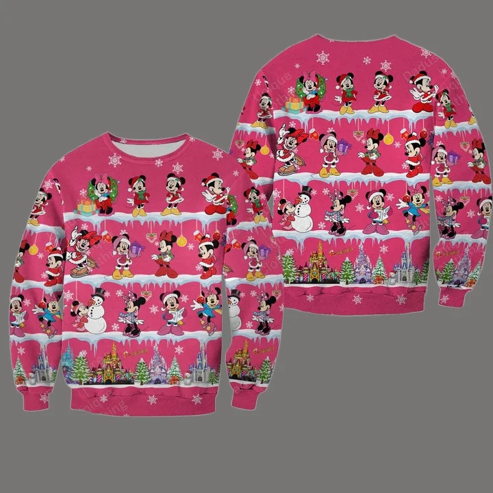 25/26 حار بيع جديد ديزني ميكي موضوع سلسلة سترة قبيحة الأسرة حفلة عيد الميلاد هوديي الموسع الكبار الخريف/الشتاء #4